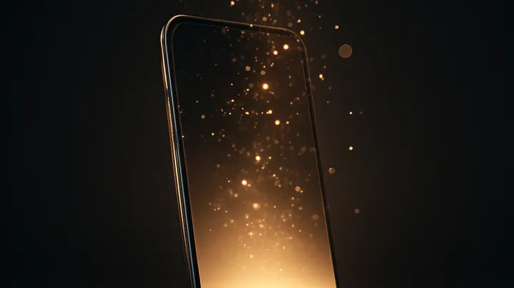 6777 BED COM Modern phone with glowing screen